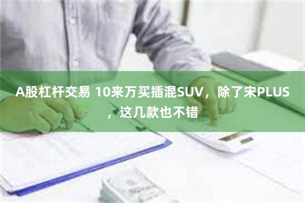 A股杠杆交易 10来万买插混SUV，除了宋PLUS，这几款也不错