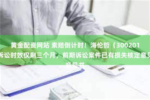 黄金配资网站 索赔倒计时！海伦哲（300201）诉讼时效仅剩三个月，前期诉讼案件已有损失核定意见书