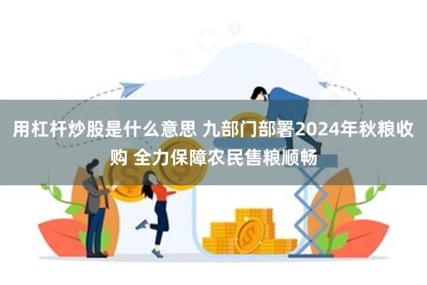 用杠杆炒股是什么意思 九部门部署2024年秋粮收购 全力保障农民售粮顺畅