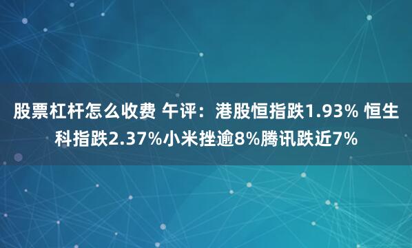 股票杠杆怎么收费 午评：港股恒指跌1.93% 恒生科指跌2.37%小米挫逾8%腾讯跌近7%