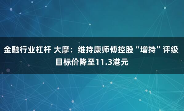 金融行业杠杆 大摩：维持康师傅控股“增持”评级 目标价降至11.3港元